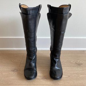 Women's FRYE Paige Tall Black Leather Riding Boots